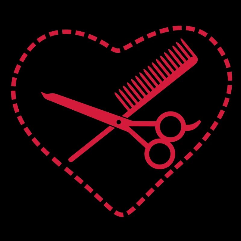 Peigne et ciseaux en coeur / peigne et ciseaux