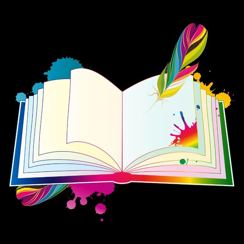motley diary with quill pen and blobs