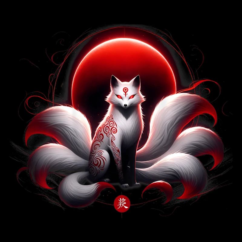 Lune Kitsune pourpre
