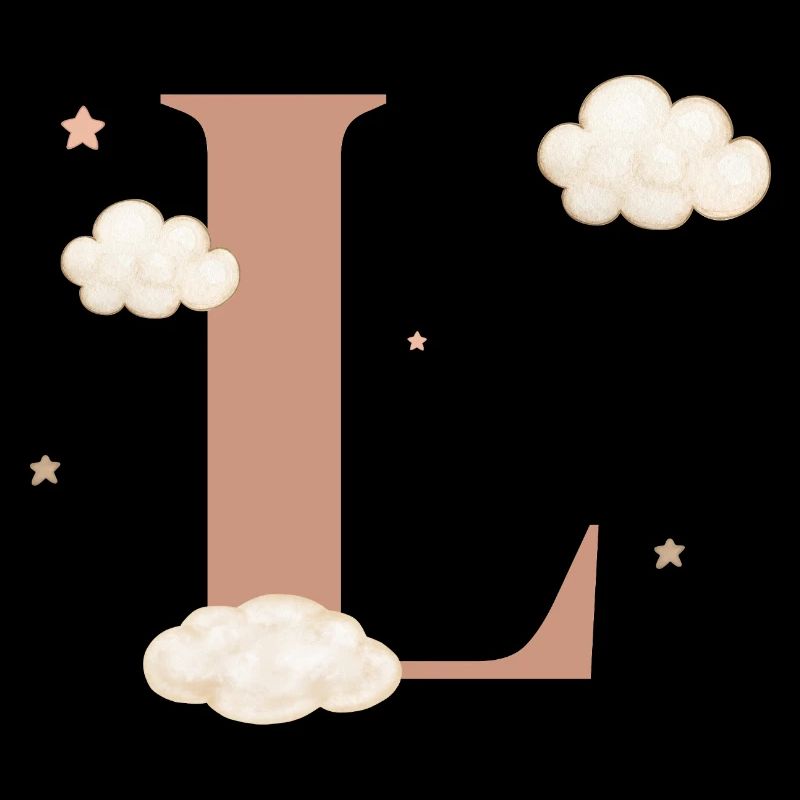 Buchstabe l bewölkt Sterne