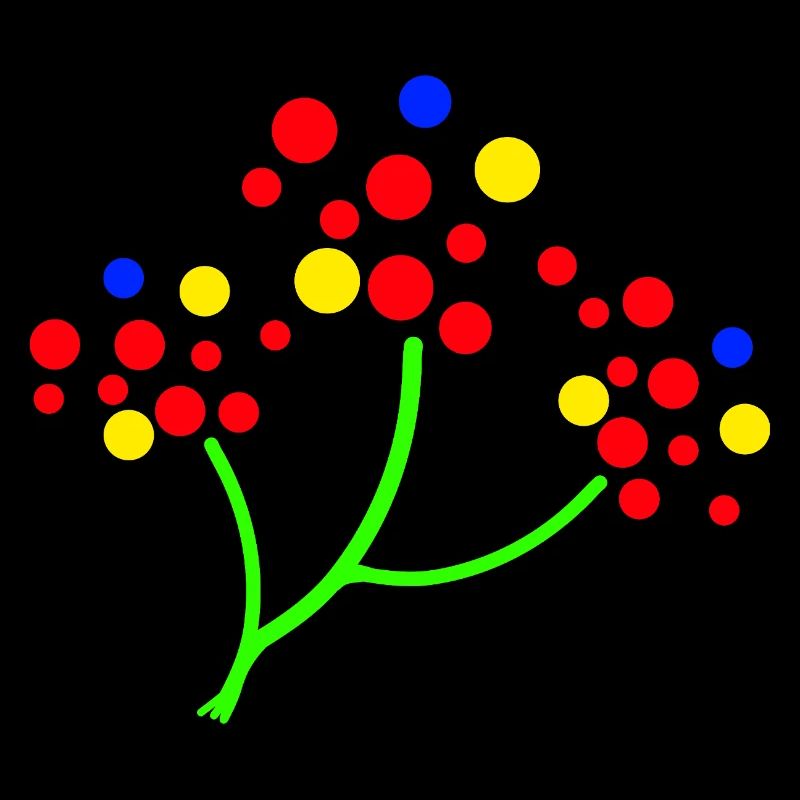 Neon Dot Tree Burst