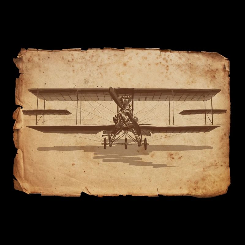 Illustration d’avion vintage sur papier brouillon