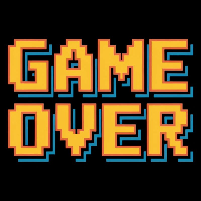 Game Over Retro Pixel Arcade Gamer Spruch