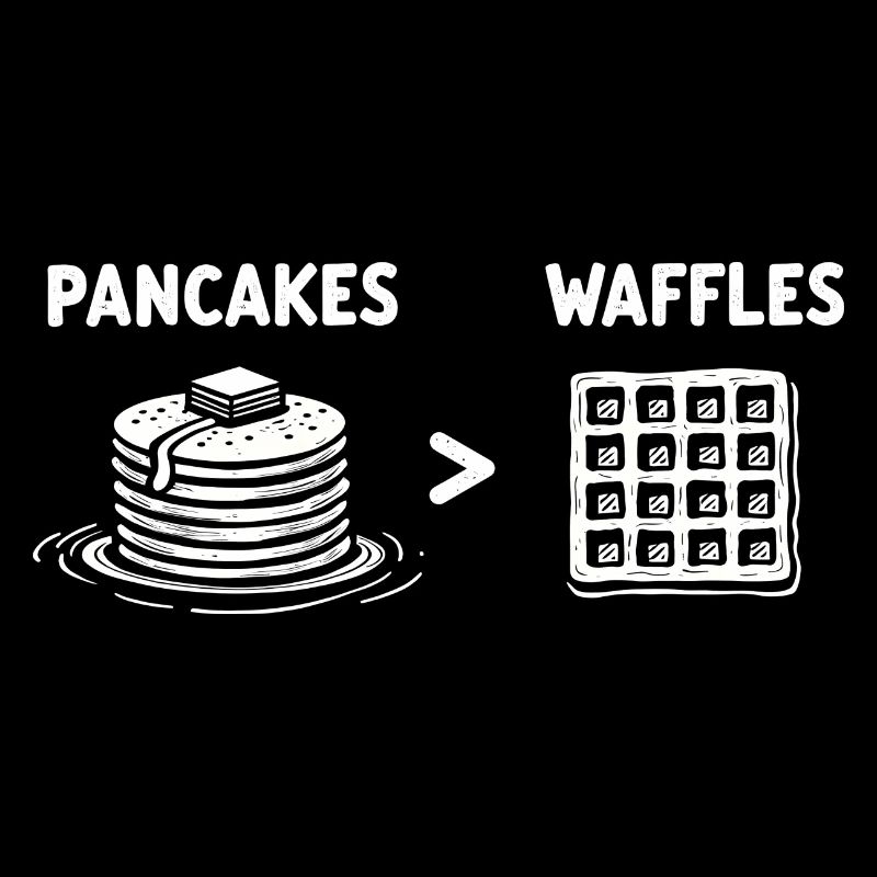 Pfannkuchen über Waffeln