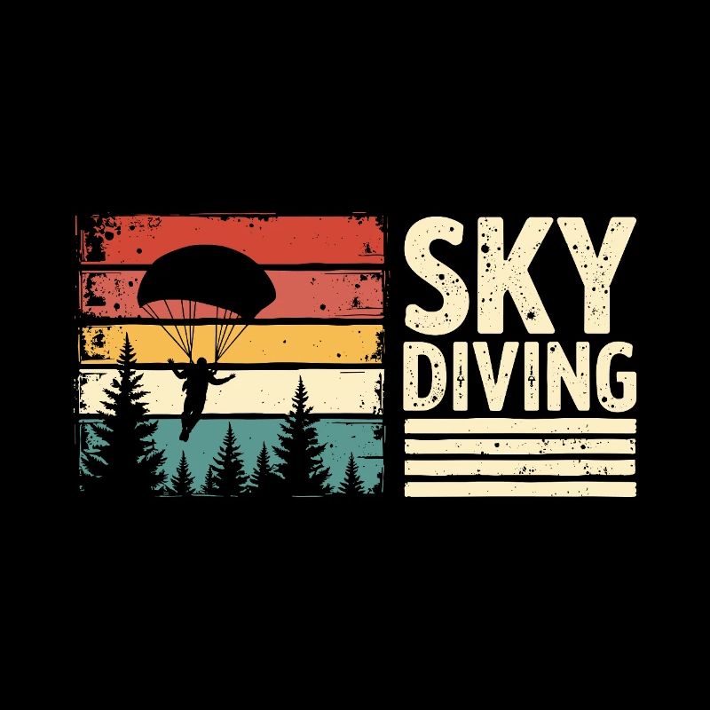 Parachutisme Vintage Rétro Sunset