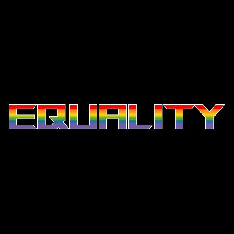equality lettering rainbow black shirt