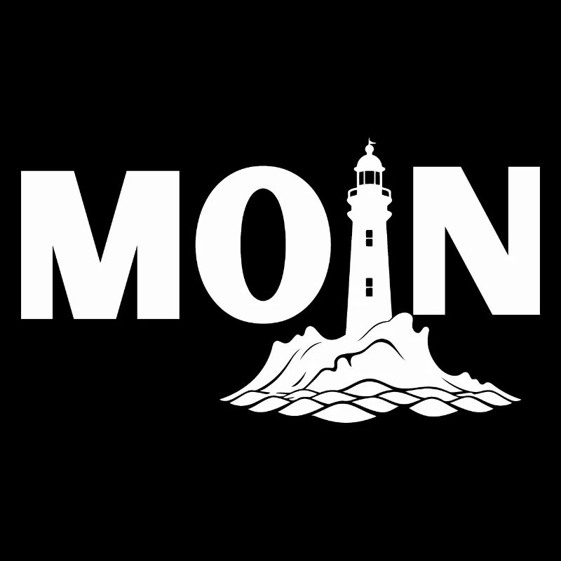 Norddeutsches Maritimes Moin Design mit Leuchtturm