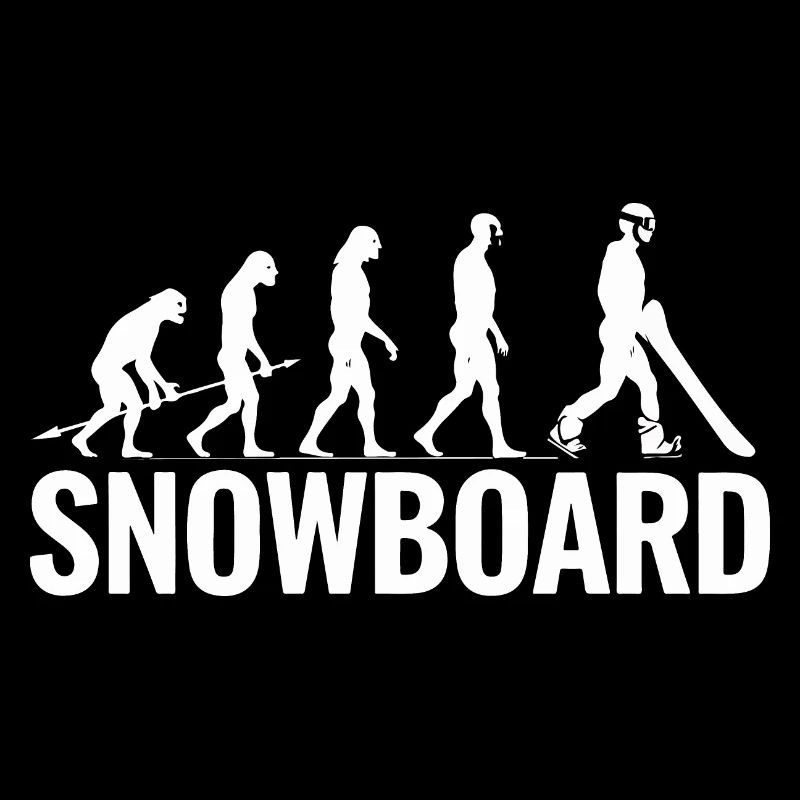 Evolution zum Snowboarder - Lustige Kunst