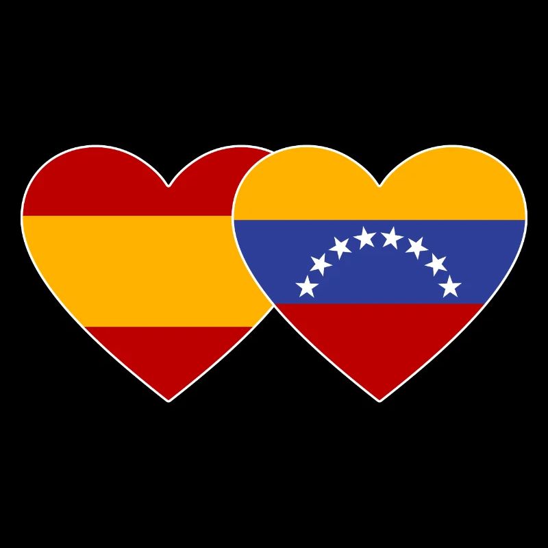Espagne Venezuela Drapeau Coeur