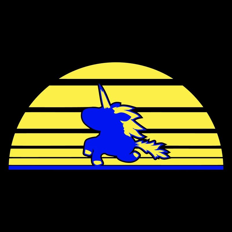 Licorne Sauts Soleil Rayure Mignon Cool Silhouette