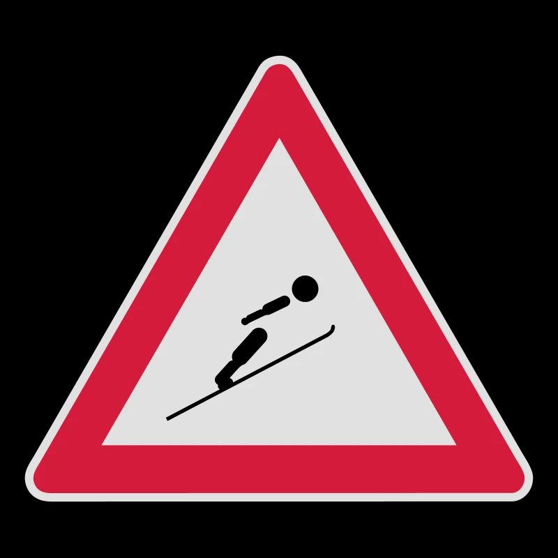 Köpfe einziehen, hier wird mit Ski gesprungen!