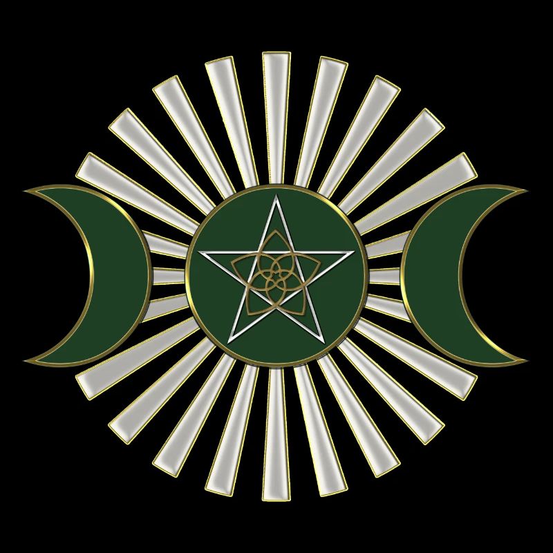 Lune - Pentagram - Vénus fleur - vert