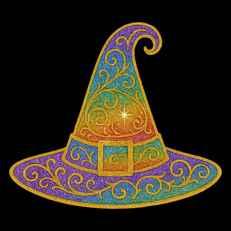 Rainbow Glitter Witch Hat