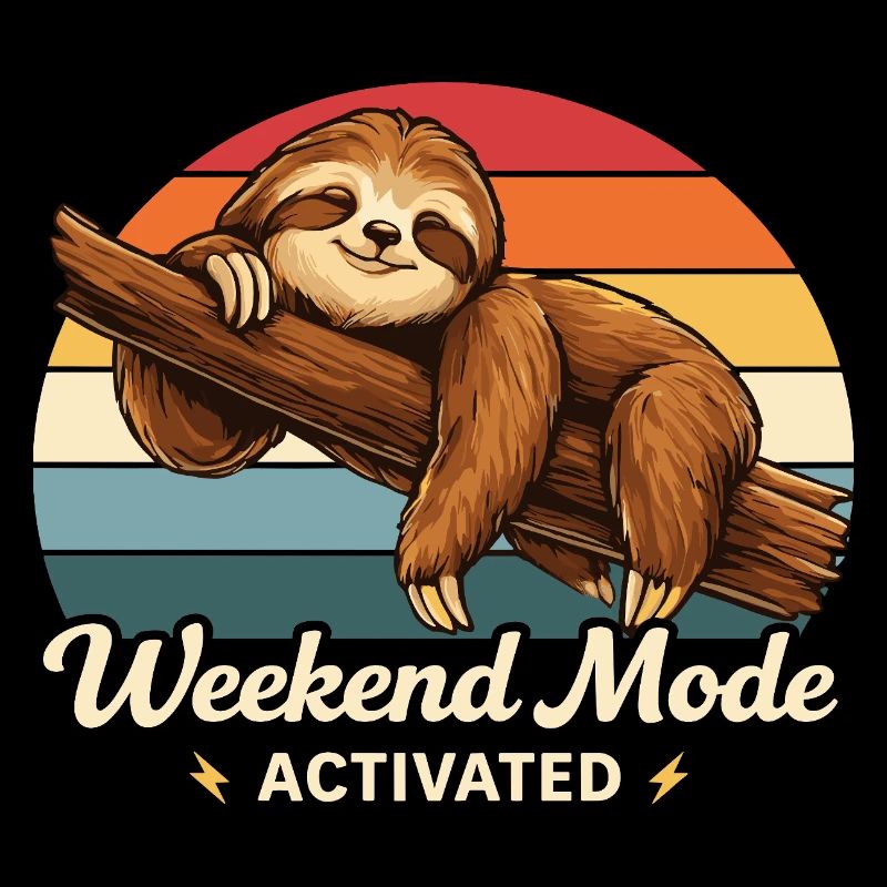 Weekend Mode Activated Sloth Shirt Funny
