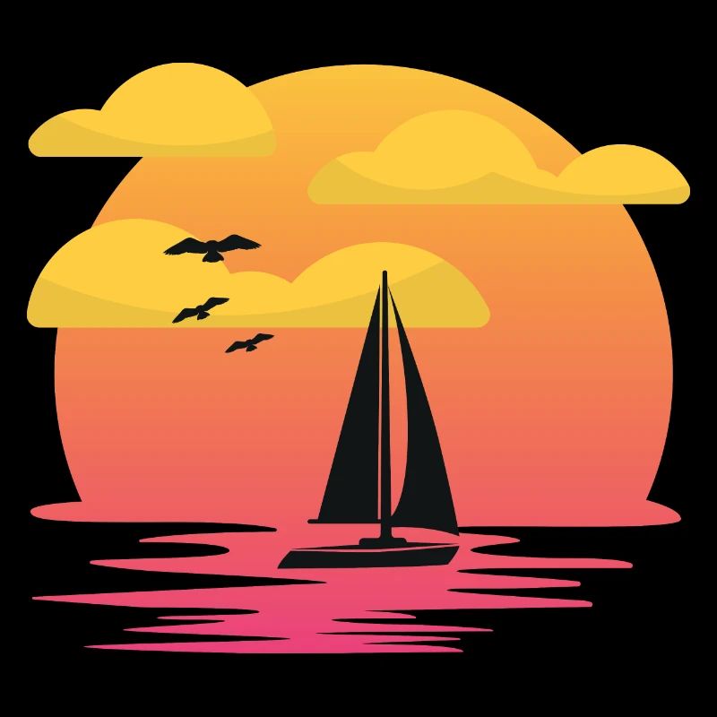 Schiff im Sonnenuntergang.