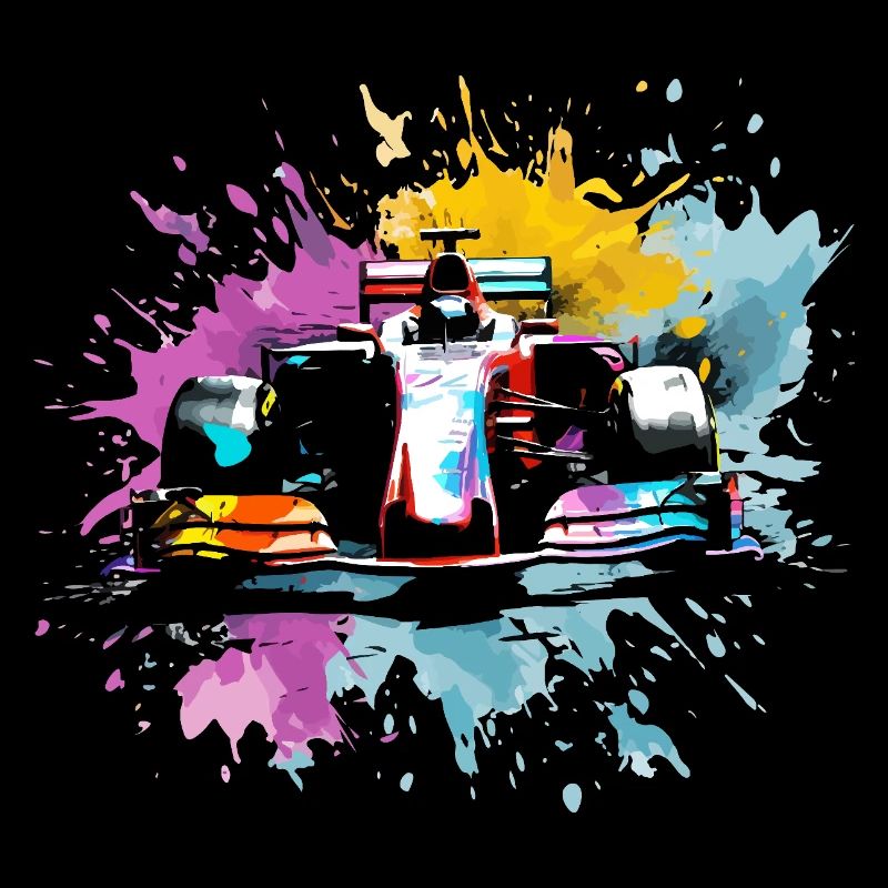 Splash Art coloré Rush Course Car Driver Racing Racing