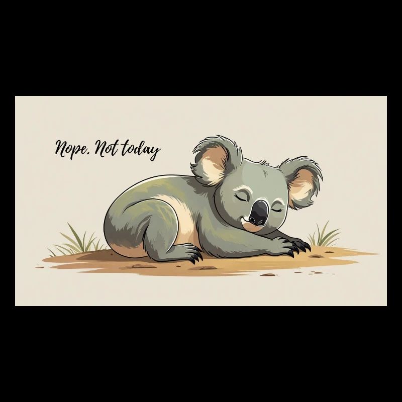 cute sleeping koala with funny saying