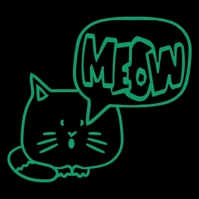 Cute Cat Comic Speech Bubble Meow Meow Cartoon Fun