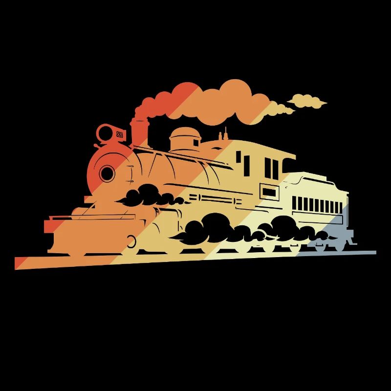Dampflokomotive Retro Stil