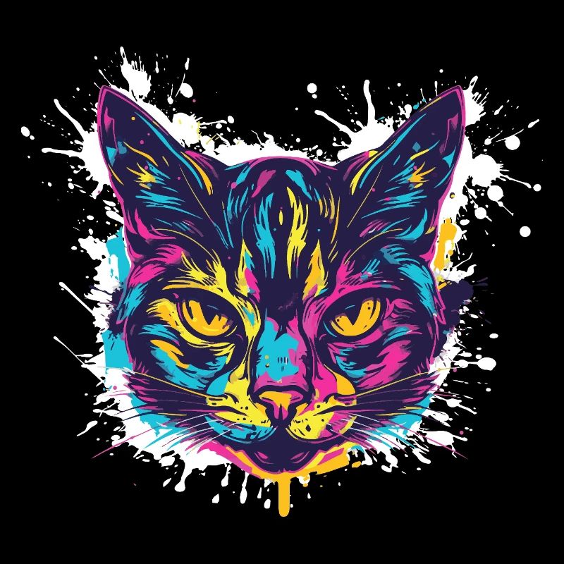 Katze Splatter Farbkleckse