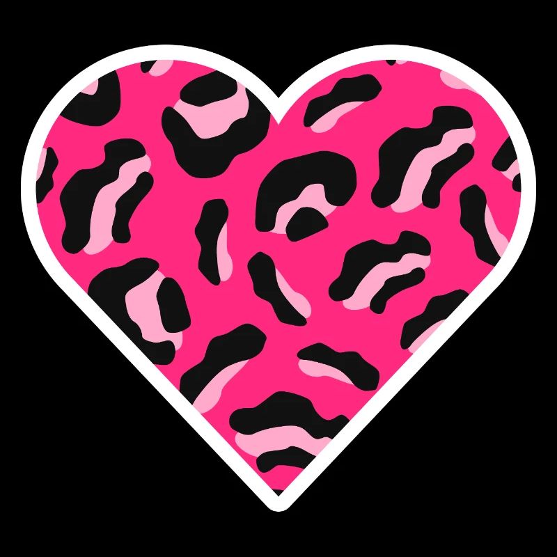 Pink Leopard Print Heart