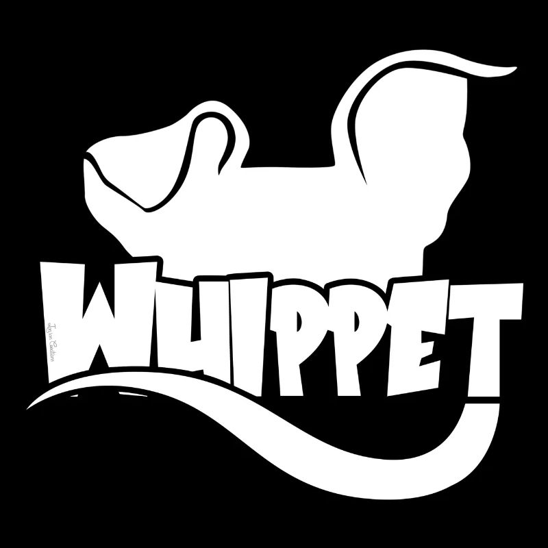 Whippet Silhouette - White