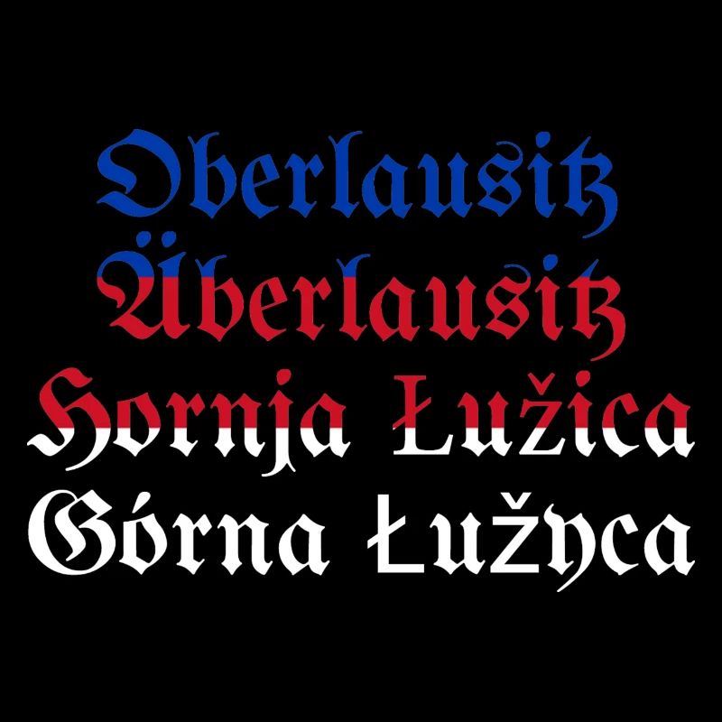 Oberlausitz mit sorbischer Flagge blau-rot-weiß