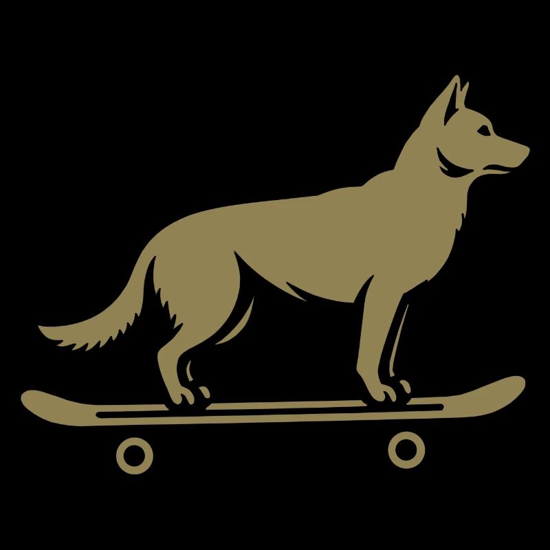 Dog Shepherd Skateboard Skateboarder