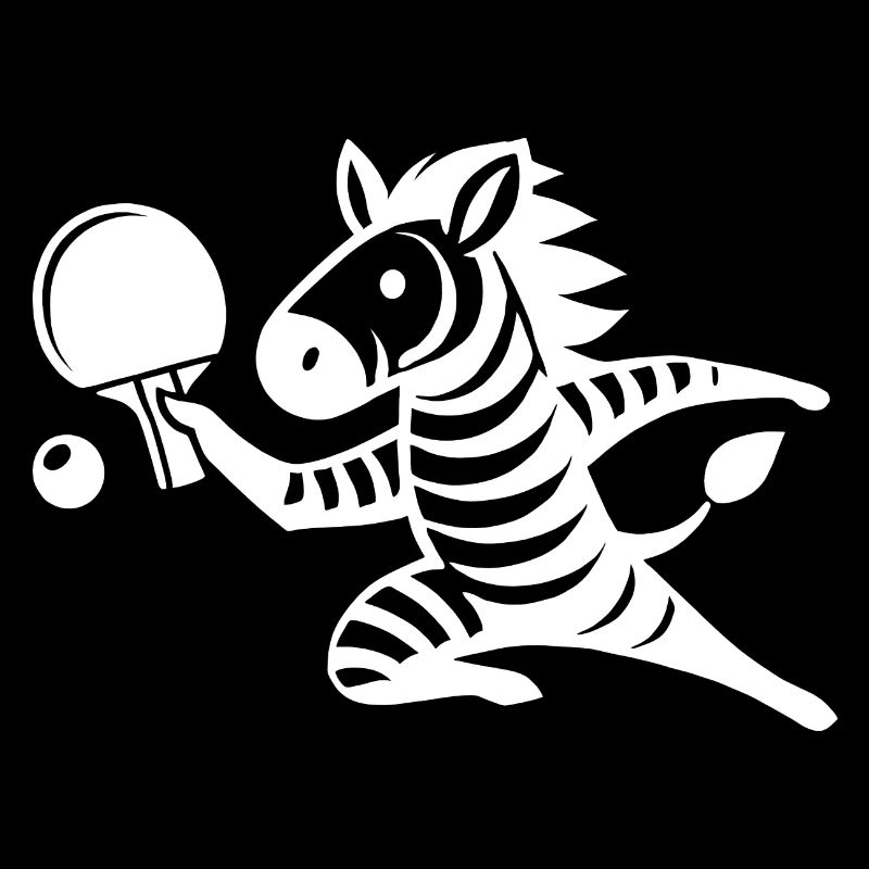 Zebra Table Tennis Player Ping Pong Silhouette