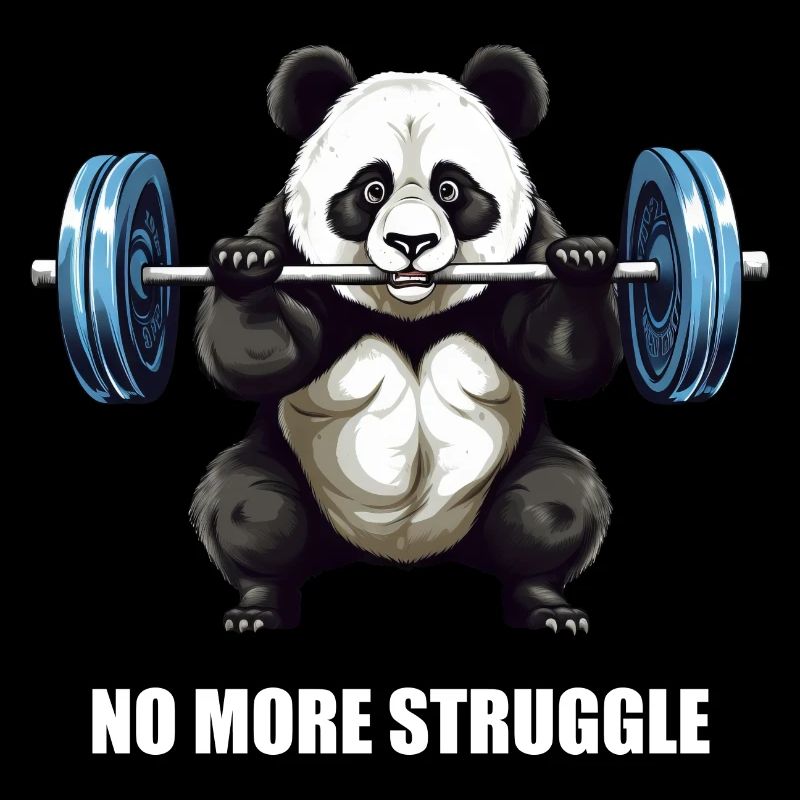 Panda Bodybuilding Gewichteheber No More Struggle