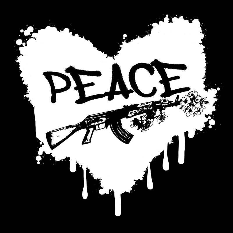 Frieden Gewehr Blüten Graffiti