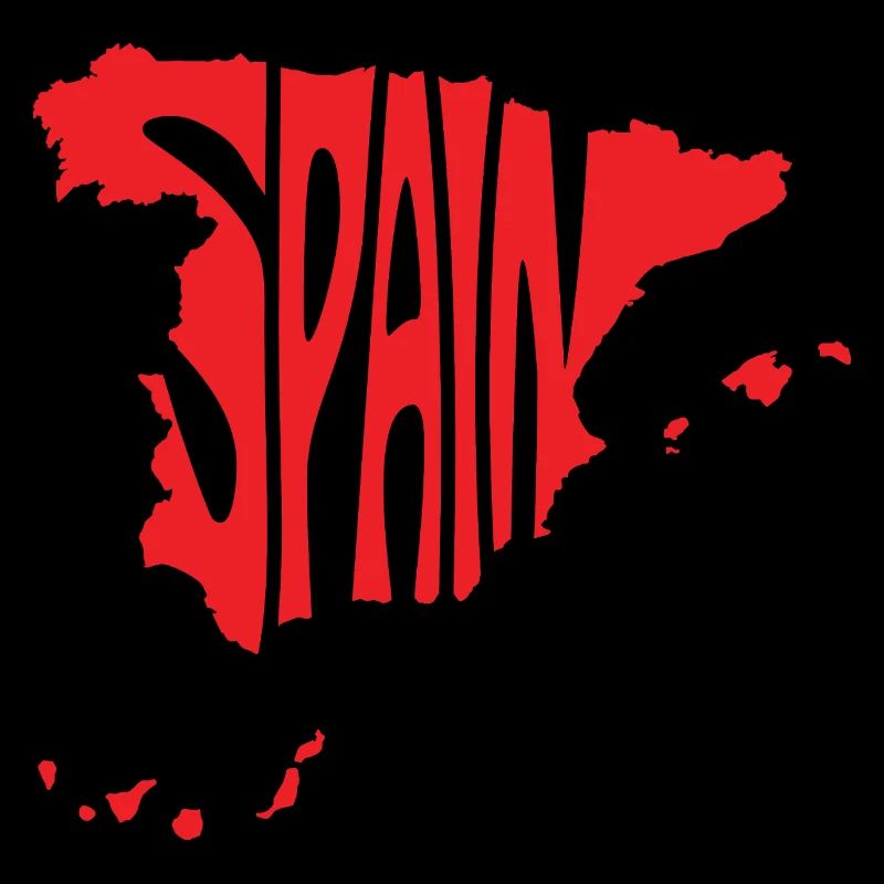 Spain Map Artistic Typography Design