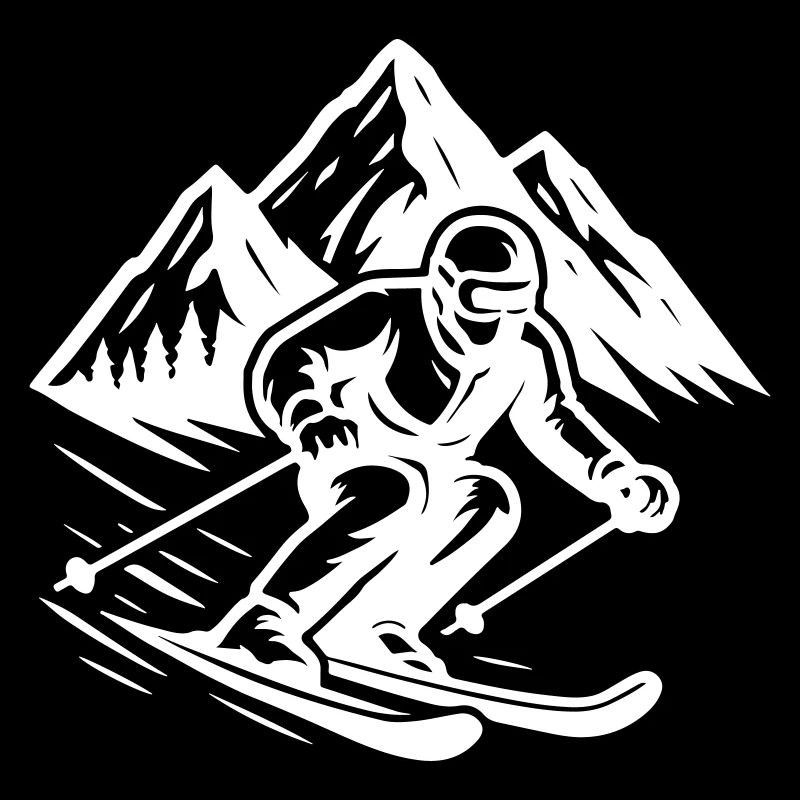 Montagnes Silhouette de ski