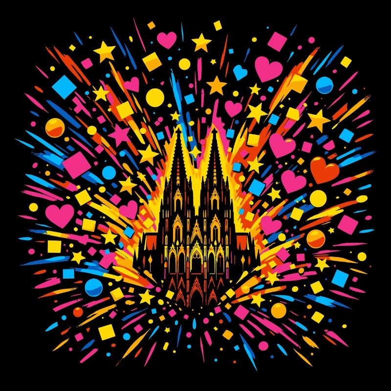Kölner Dom Konfetti Fasching Karneval Kostüm