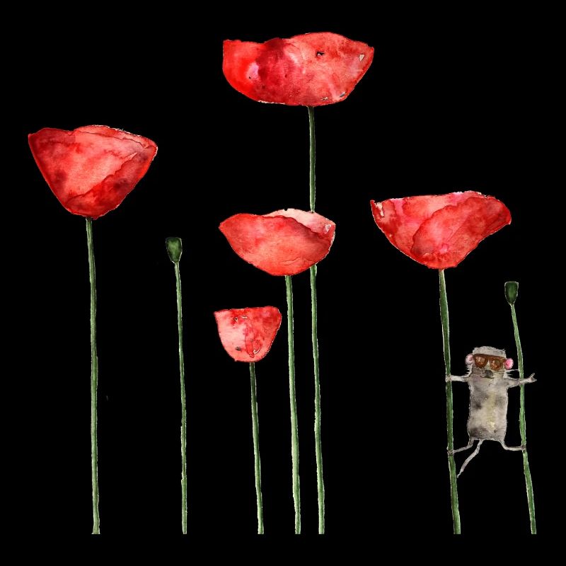 Maus Mohn Tier Sommer witzig frech