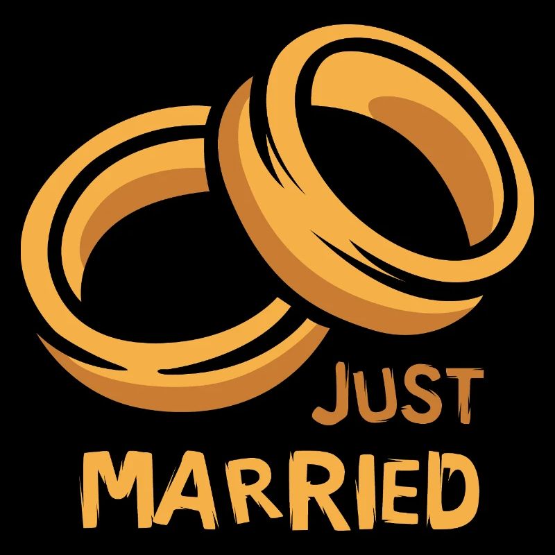 Just Married Rings Wedding Love