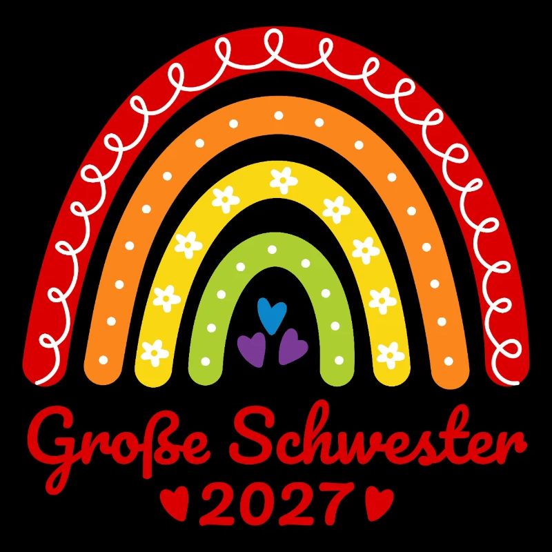 Große Schwester 2027 Boho Regenbogen bunt