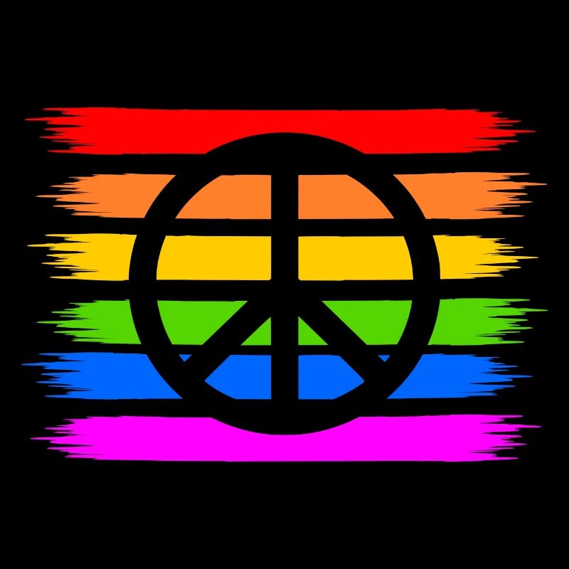Peace zeichen auf LGBT Regenbogen flagge