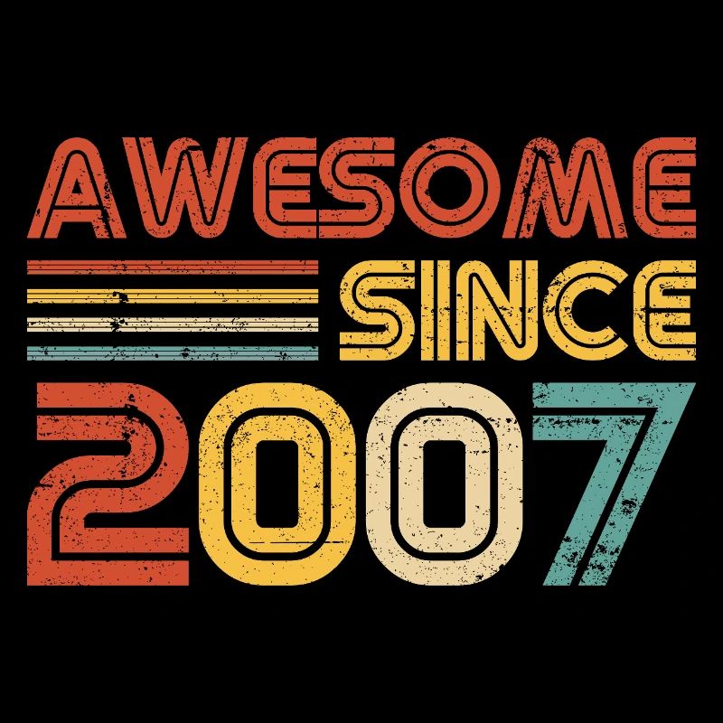 Awesome Since 2007" – Retro Vintage 18. Geburtstag