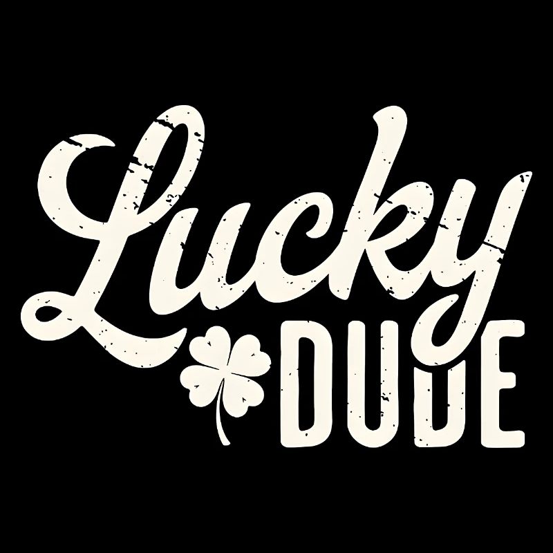 Glücklicher Typ mit vierblättrigem Kleeblatt-Design