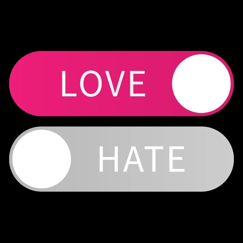 Love On Hate Off Button Liebe an Hass aus Geschenk
