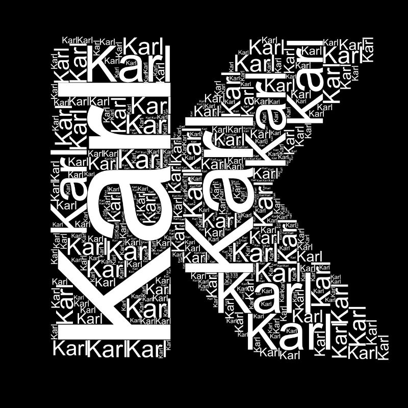 Karl First Name as word cloud