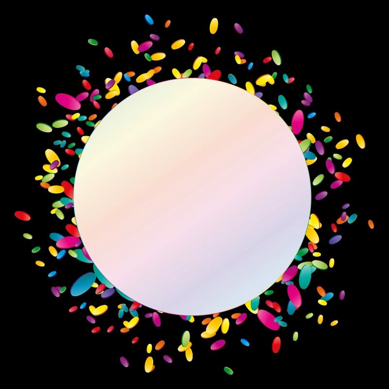 shimmering confetti frame for your own texts