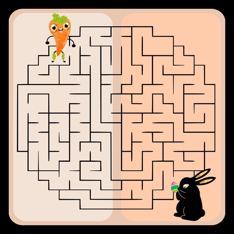 Labyrinth Easter Bunny - Easter - Carrot - Maze