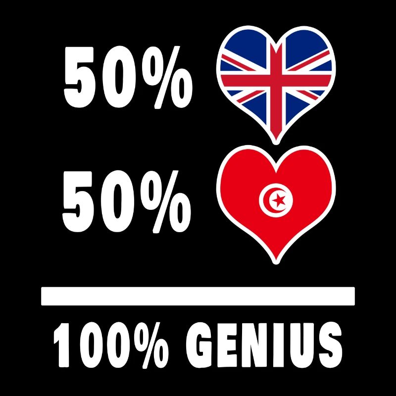 Tunisia and Great Britain 100% Genius Flag