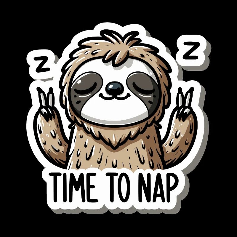 Time to Nappen Sloth Sticker