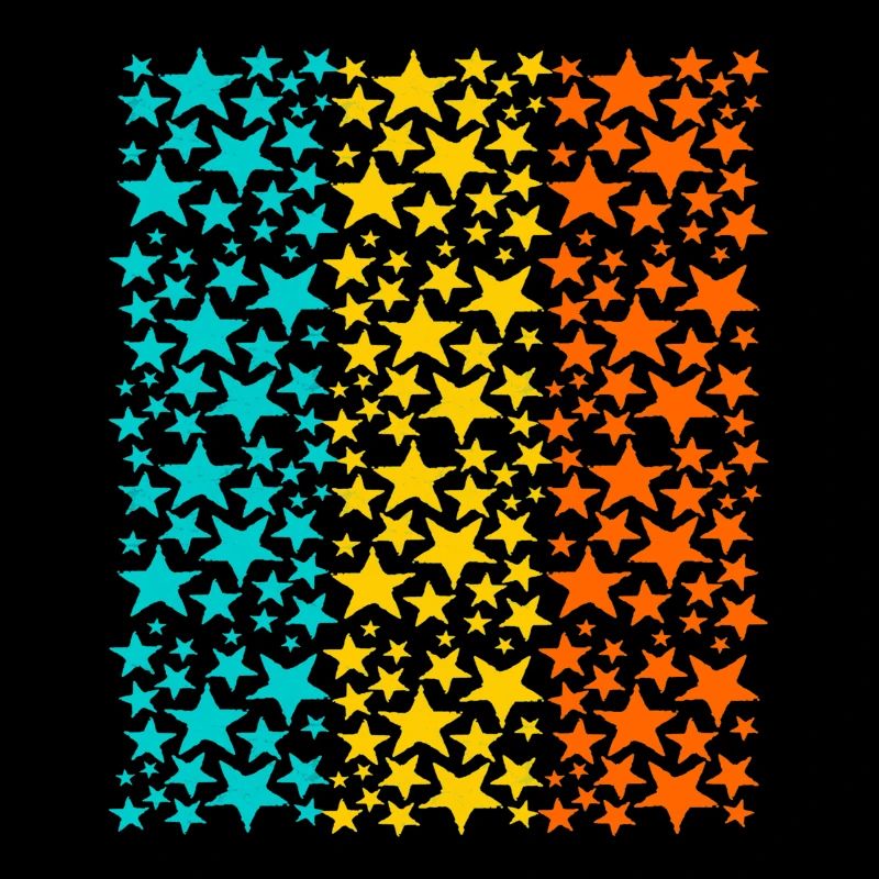 Glowing Rainbow Stars Pattern
