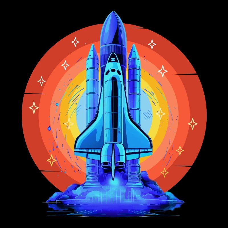 BLAUES SPACE SHUTTLE RETRO VINTAGE