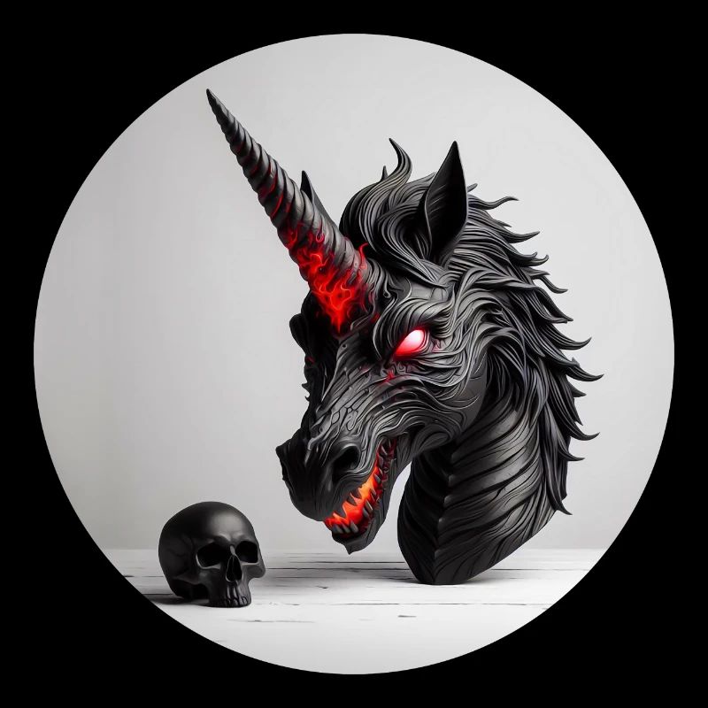 Demonic Unicorn Head Design