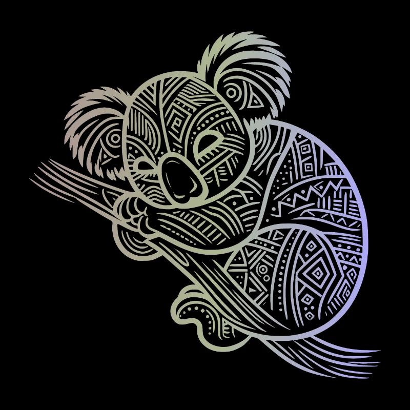 koala in aboriginal patterns, tribal